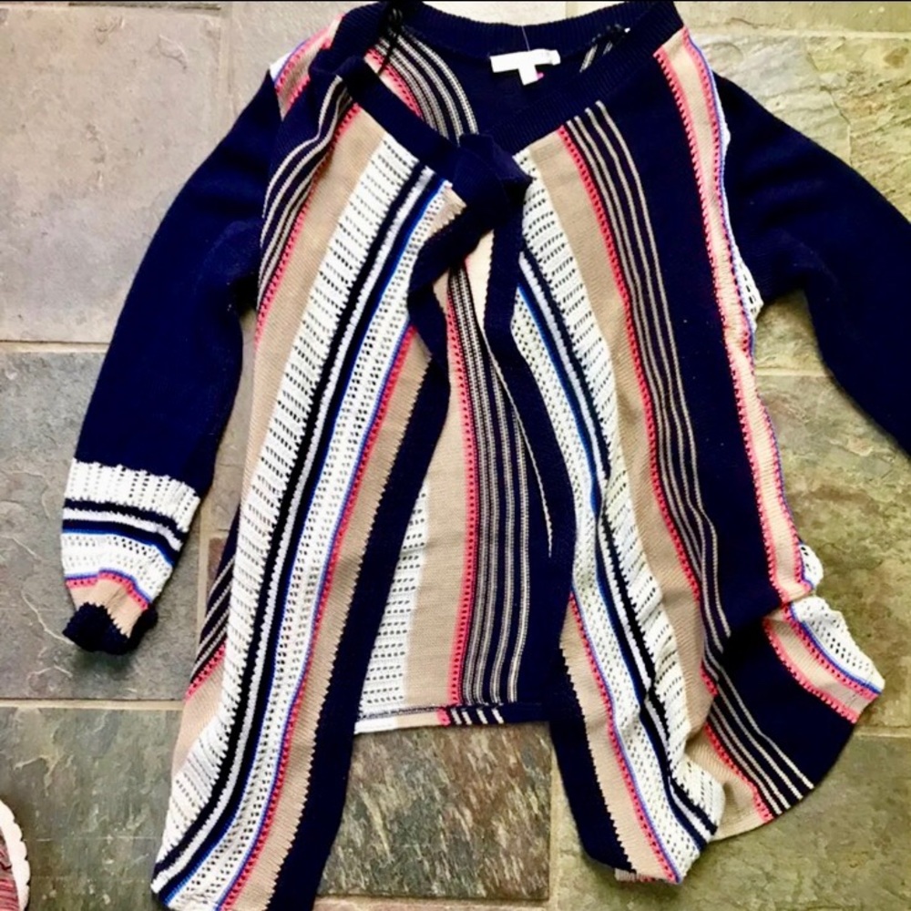 women’s open front sweater // large